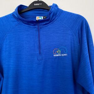 Miami open‎ Tennis Men's Activewear Jackets Sz XL Blue Stretch Long Sleeves